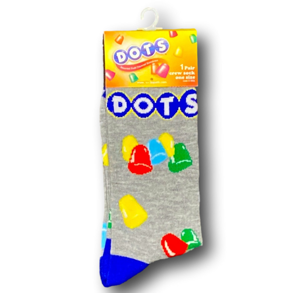 3/$20 Dots Retro Candy Funny Novelty Crew Socks - NWT - Picture 1 of 3